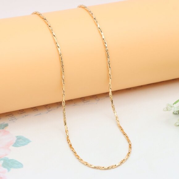 Elegant Textured Rose Gold Necklace for Stylish Layering, XPNL0353 - Picture 1 of 10